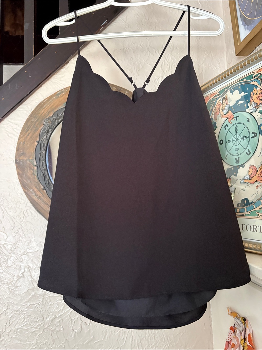 J. Crew Black Scallop-Edge Camisole Size 10 - Picture 2 of 8